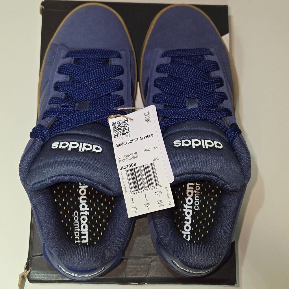 Adidas Grand Court Alpha 00s Navy Gum Sneakers Men’s 7.5 JQ3008 Tennis Lifestyle - Picture 5 of 7